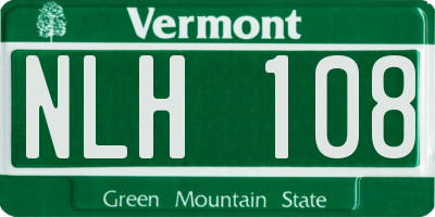VT license plate NLH108