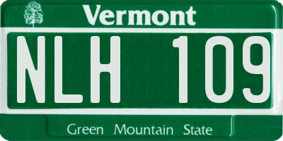 VT license plate NLH109