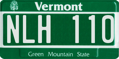 VT license plate NLH110