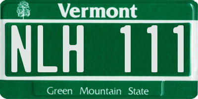 VT license plate NLH111