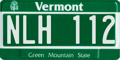 VT license plate NLH112