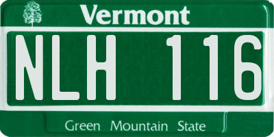 VT license plate NLH116