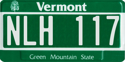 VT license plate NLH117