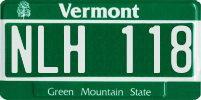VT license plate NLH118