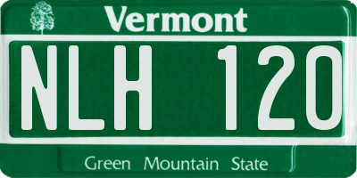 VT license plate NLH120
