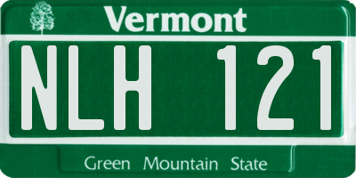 VT license plate NLH121