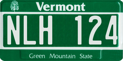 VT license plate NLH124