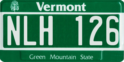 VT license plate NLH126