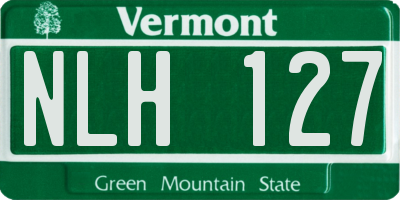 VT license plate NLH127