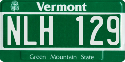 VT license plate NLH129