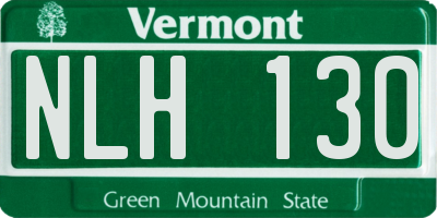 VT license plate NLH130