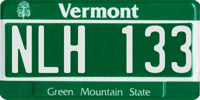VT license plate NLH133