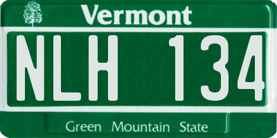 VT license plate NLH134