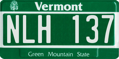 VT license plate NLH137
