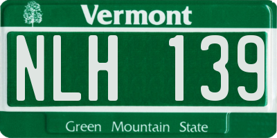 VT license plate NLH139