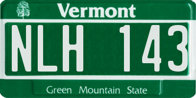 VT license plate NLH143