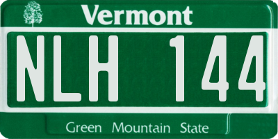 VT license plate NLH144