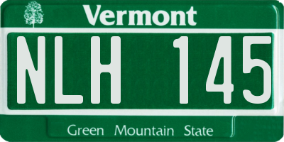 VT license plate NLH145