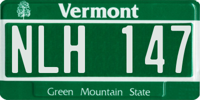 VT license plate NLH147