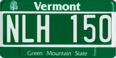 VT license plate NLH150