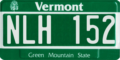 VT license plate NLH152
