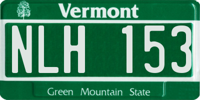 VT license plate NLH153