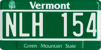 VT license plate NLH154