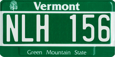 VT license plate NLH156