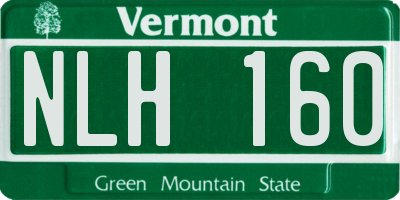 VT license plate NLH160