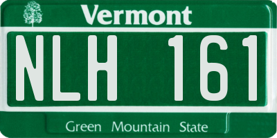 VT license plate NLH161