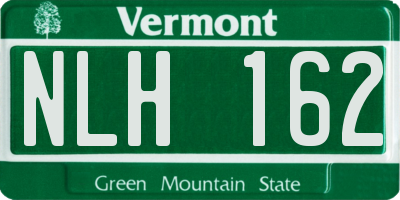 VT license plate NLH162