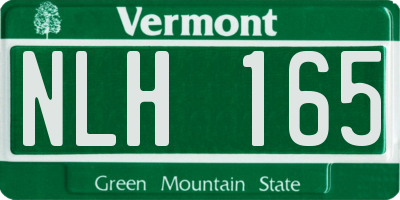 VT license plate NLH165