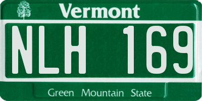 VT license plate NLH169