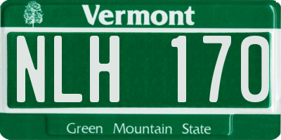 VT license plate NLH170