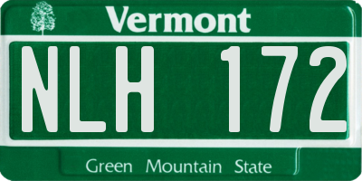VT license plate NLH172