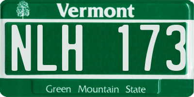 VT license plate NLH173