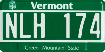 VT license plate NLH174