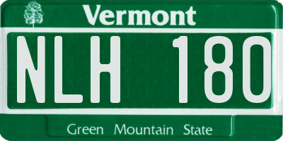 VT license plate NLH180