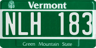 VT license plate NLH183