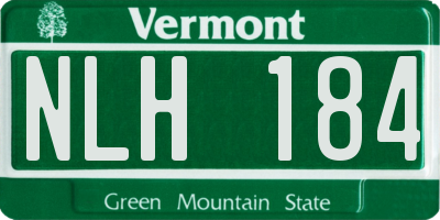 VT license plate NLH184