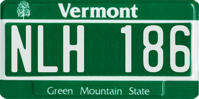 VT license plate NLH186