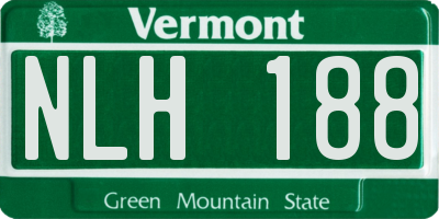 VT license plate NLH188