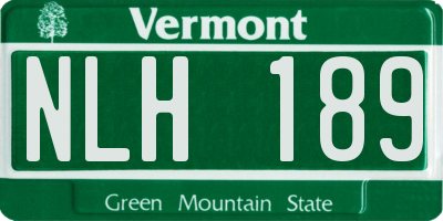 VT license plate NLH189
