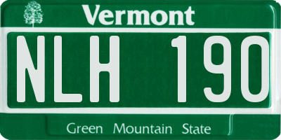 VT license plate NLH190