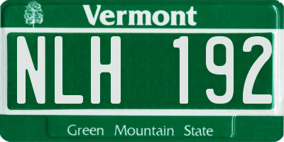 VT license plate NLH192