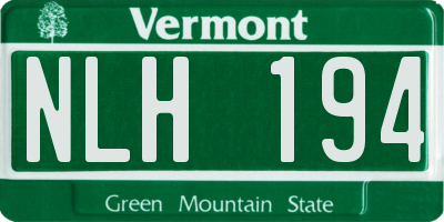 VT license plate NLH194
