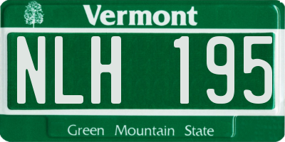 VT license plate NLH195