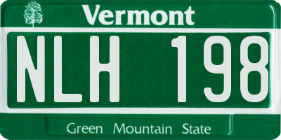 VT license plate NLH198