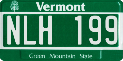 VT license plate NLH199