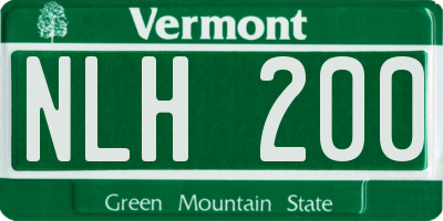 VT license plate NLH200